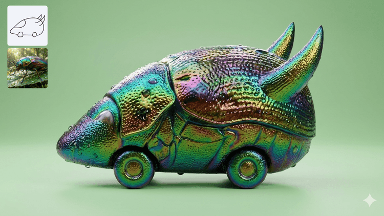 نسخهای از ماشین اسباببازی با متریال متفاوت، خروجی Nano Banana